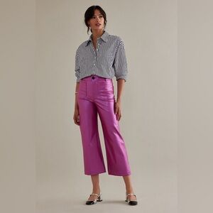 Colette Cropped Wide-Leg Faux Leather Pants